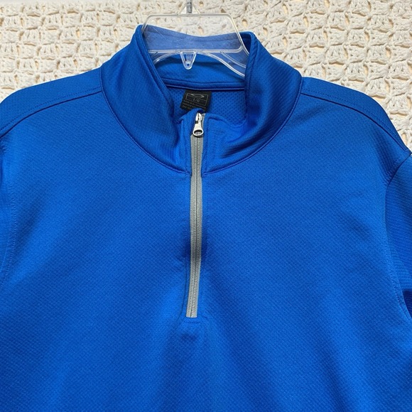 Oakley Golf Pullover Jacket Sweater Mens Size Large 1/4 Zip Blue‎ Lightweight - Picture 2 of 10